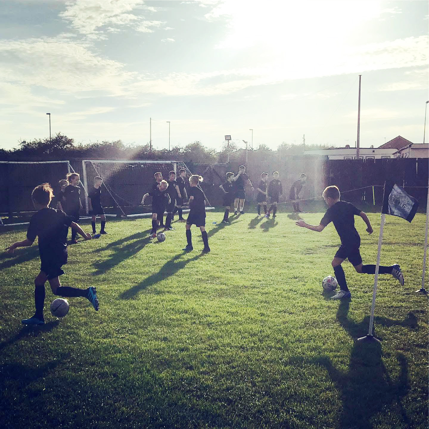 Small group session in a small area to promote close control of the football.